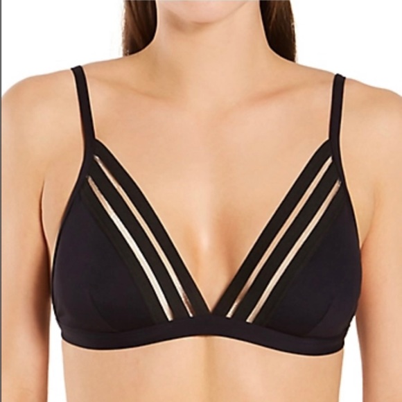 Vince Camuto Other - Vince Camuto Black Cruise Lines Mesh Triangle Statement Bikini Swimsuit Top